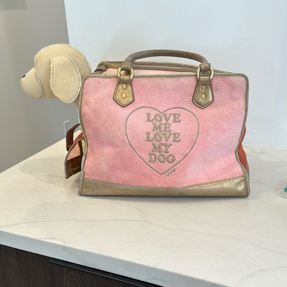 Pink and Gold Juicy Couture Dog Bag